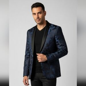 Elegant Black and Blue Blazer